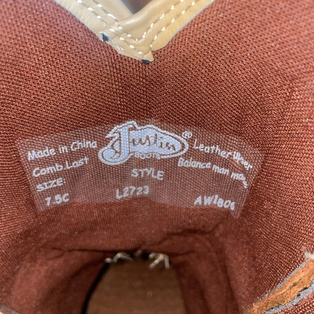 Justin Women's Calimero Western Boots - Distressed Chocolate (Size 7.5C) - Picture 6 of 6